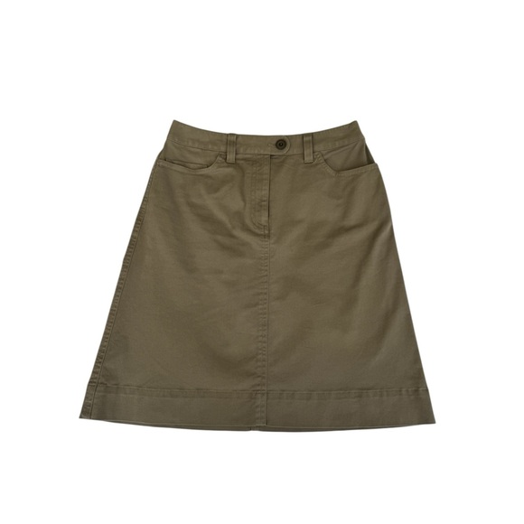 NEW! Y2K Talbots Petite Grayish Green Knee-Length A-Line Skirt Women's Size 2P - Picture 1 of 14